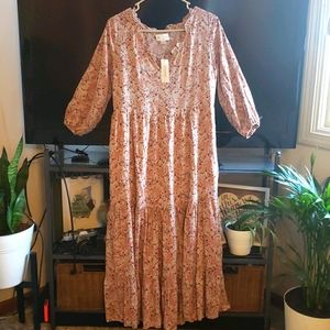 Francesca's Jun&Ivy Floral Tiered Boho Maxi Dress